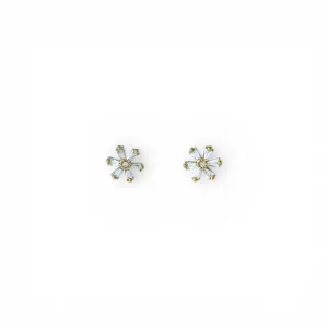 Brinco Flor Banhado a Ouro 18k com Zircônias