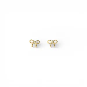 Brinco Laço Banhado a Ouro 18k com Zircônia