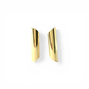 Brinco Liso Geométrico Banhado a Ouro 18k