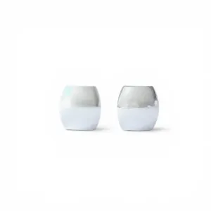 Brinco Orgânico Design Abaulado Quadrado Folheado a Prata