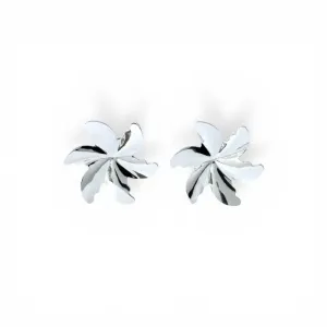 Brinco Orgânico Flor Folheado a Prata