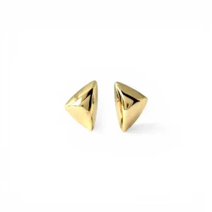 Brinco Orgânico Triangular Abaulado Banhado a Ouro
