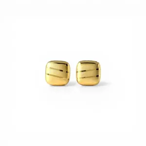 Brinco Quadrado Dourado Texturizado Banhado a Ouro 18k - 1,3cm