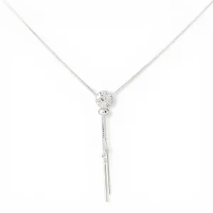 Colar Ponto de Luz Gravatinha Folheado a Prata com Zircônia