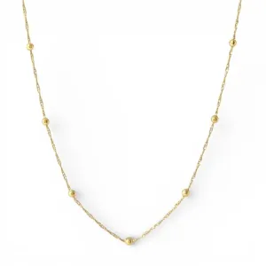 Colar Singapura com Bolinhas Banhado a Ouro 18k - 43cm
