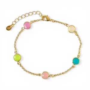 Pulseira Colorida Banhada a Ouro 18k com Zircônias