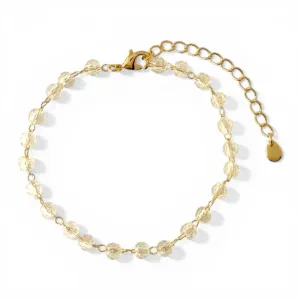 Pulseira com Pedras Cristal Banhada a Ouro 18k