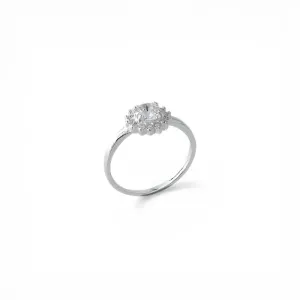 Anel de Flor Prata 925 com Zircônia