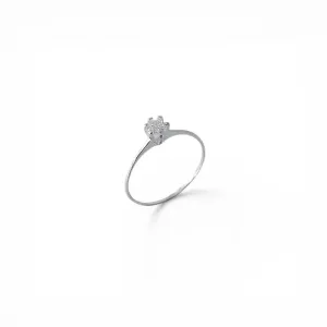 Anel Solitário Prata 925 com Zircônia
