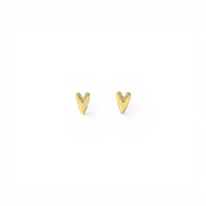 Brinco Coração Texturizado Linhas Banhado a Ouro 18k