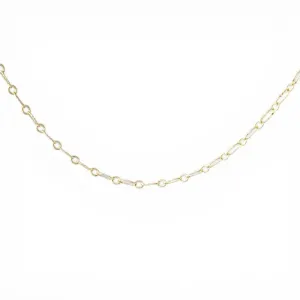 Colar Elos Ovais Trabalhados Banhado a Ouro 18k