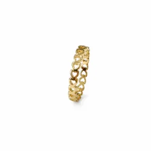 Anel Aro em Coração Banhado a Ouro 18k