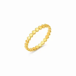 Anel Corações Banhado a Ouro 18k Liso