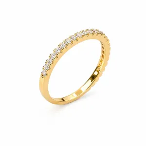 Anel Meia Aliança Banhado a Ouro 18k com Zircônia Tam23