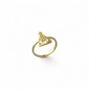 Anel Nossa Senhora Banhado a Ouro 18k Liso Vazado Tam 16