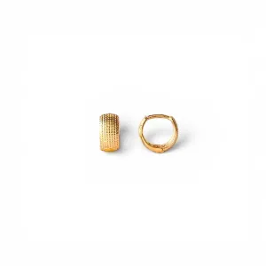 Brinco Argola Pontilhada Banhada em Ouro 18k - 1,0cm
