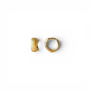 Brinco Argola Pontilhada Banhada em Ouro 18k - 1,1cm