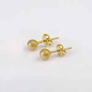 Brinco Bola Fosca Banhado a Ouro 18k - 5mm