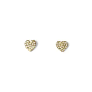 Brinco Coração Banhado a Ouro 18k com Zircônias - 0,8cm