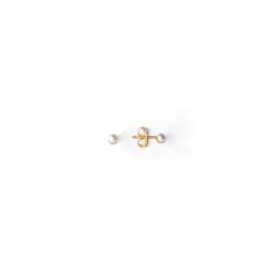 Brinco Infantil Pérola Banhado a Ouro 18k - 2mm