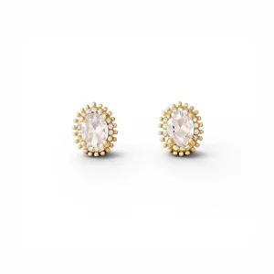 Brinco Oval Banhado a Ouro 18k com Zircônias