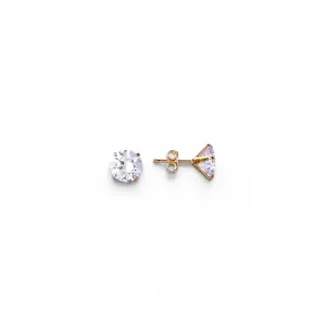 Brinco Ponto de Luz Banhado a Ouro 18k com Zircônia - 8mm