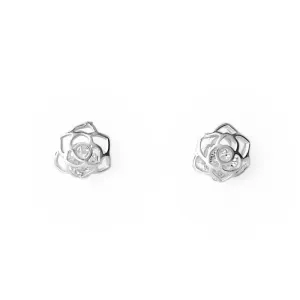 Brinco Prata 925 Flor com Zircônia Interna