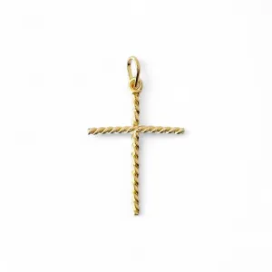 Pingente Cruz Banhado a Ouro 18K Crucifixo Torcido