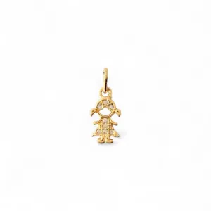 Pingente Menina Banhado a Ouro 18k com Zircônias