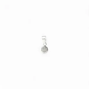 Pingente Ponto de Luz Prata 925 com Zircônia Cristal - 5mm