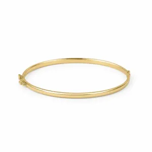 Pulseira Bracelete Liso Banhado a Ouro 18k com Fecho