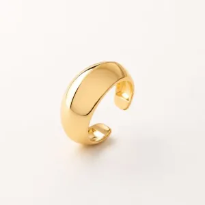 Anel Angular Orgânico Regulável Banhado a Ouro 18k Tam.17