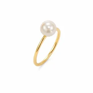 Anel Pérola Shell Banhado a Ouro 18k