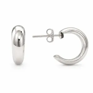 Brinco Argola Larga Aberta Lisa Folheado a Prata - 1,5cm