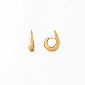 Brinco Argola Estilo Gota Banhada a Ouro 18k - 1,5 cm