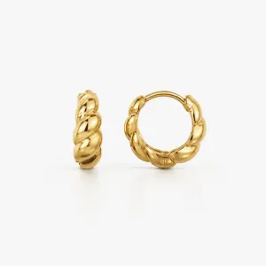 Brinco Argola Estilo Concha Banhado a Ouro 18k - 1,2 cm