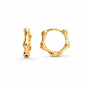 Brinco Argola Orgânico Banhado a Ouro 18k - 1,2 cm