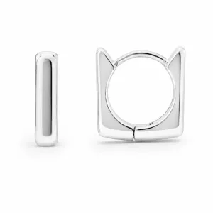 Brinco Argola Quadrada Folheado a Prata - 1,3 cm