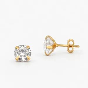 Brinco Banhado a Ouro 18k com Zircônia - 8mm