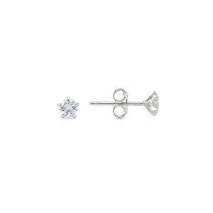 Brinco Ponto de Luz Estrela Prata 925 com Zircônia -5mm