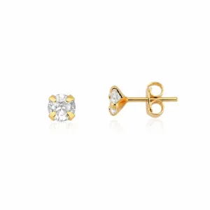 Brinco Ponto de Luz Banhado a Ouro 18K Zircônia - 5mm
