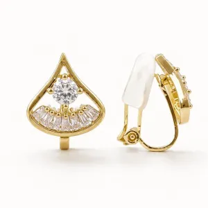 Brinco Pressão Gota Banhado a Ouro 18k com Zircônia - 1,1 cm