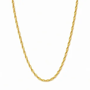 Corrente Torcida Banhada a Ouro 18k - 40 cm + 4 cm (Alongador)