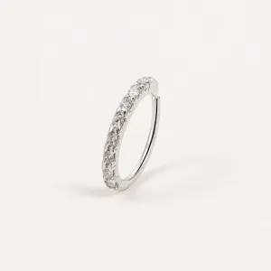 Piercing Nariz Cravejado Prata 925 com Zircônias - 1 cm