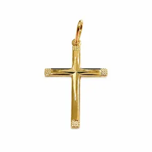 Pingente Cruz Crucifixo Trabalhado Banhado a Ouro 18k - 2,5 cm