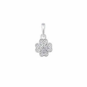 Pingente Trevo 5 Pedras Prata 925 com Zircônias - 8 mm