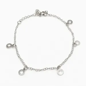 Pulseira com Circulo Vazado Prata 925 - 16cm + 2cm (Alongador)