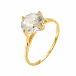 Anel Solitário 1 mm Banhado a Ouro 18k com Zircônia 8mm