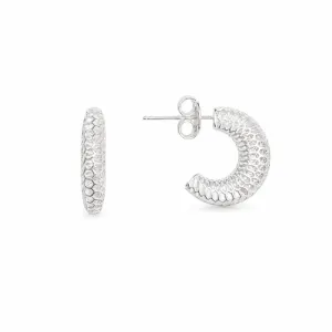 Brinco Argola Renda Vazada Prata 925 - 1,5 cm
