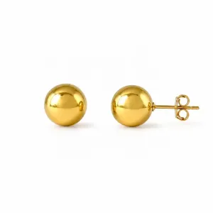 Brinco Bola Lisa Banhado a Ouro 18k - 12mm